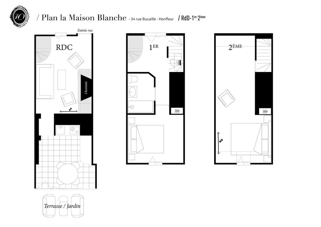 La Maison Blanche Du 10Honfleur Exterior photo